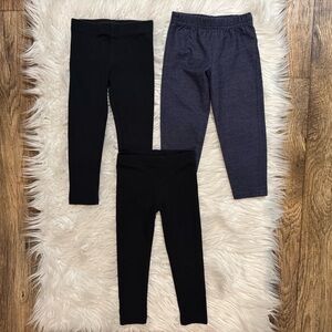 Carter’s Toddler Girl Leggings Lot‎ of 3 Black & Denim Jeggings Size 2T